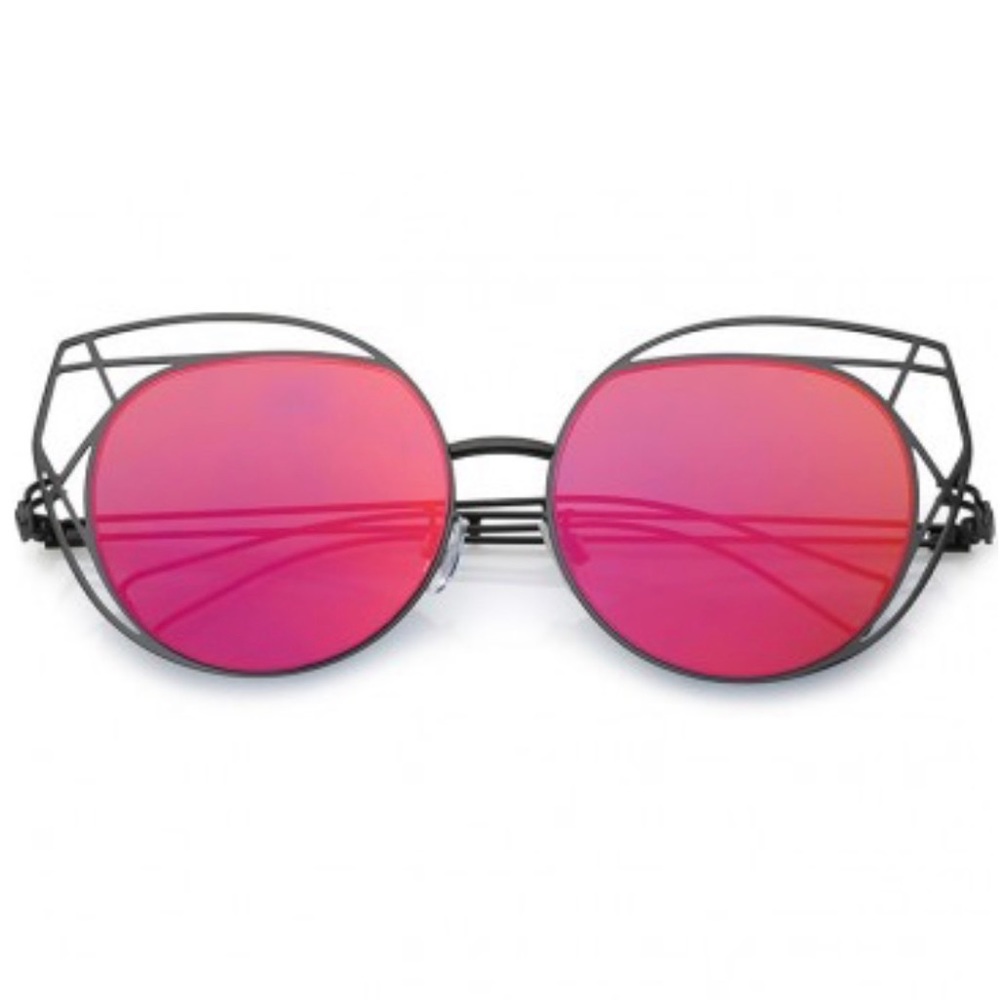 Metallic Metal Geometric Sunglasses